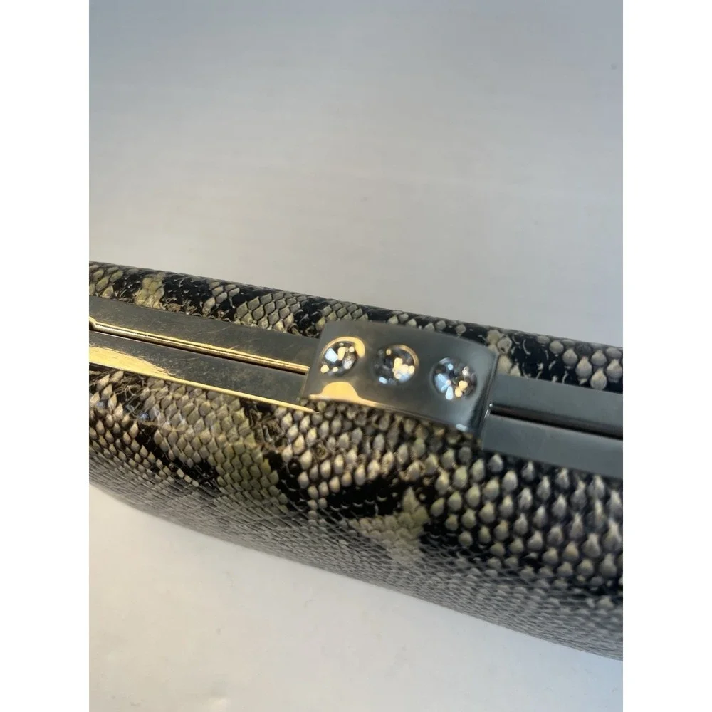 Women's Faux Leather Snakeskin Envelope Clutch Bag Convertible‎ Shoulder Strap